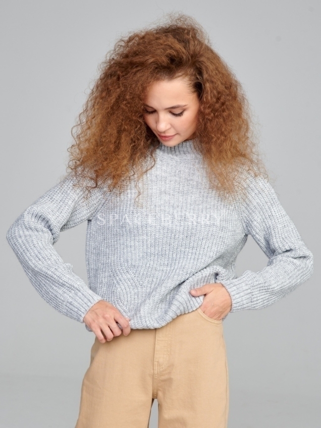 Женский вязаный свитер оверсайз, джемпер